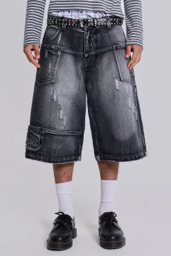 Washed Black Mason Jorts-Jaded London Store