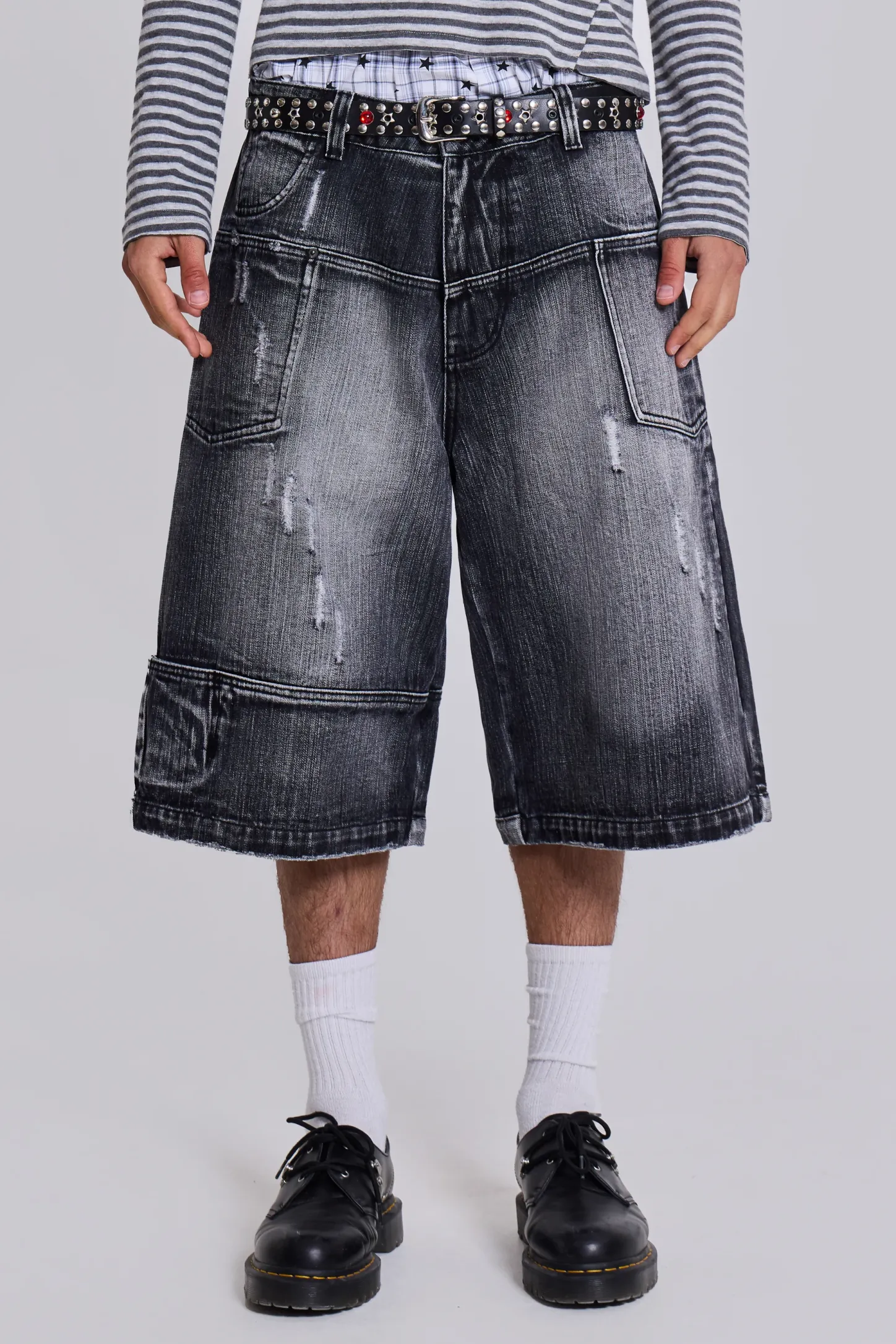 Washed Black Mason Jorts-Jaded London Store