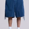 Washed Navy Parachute Short-Jaded London New